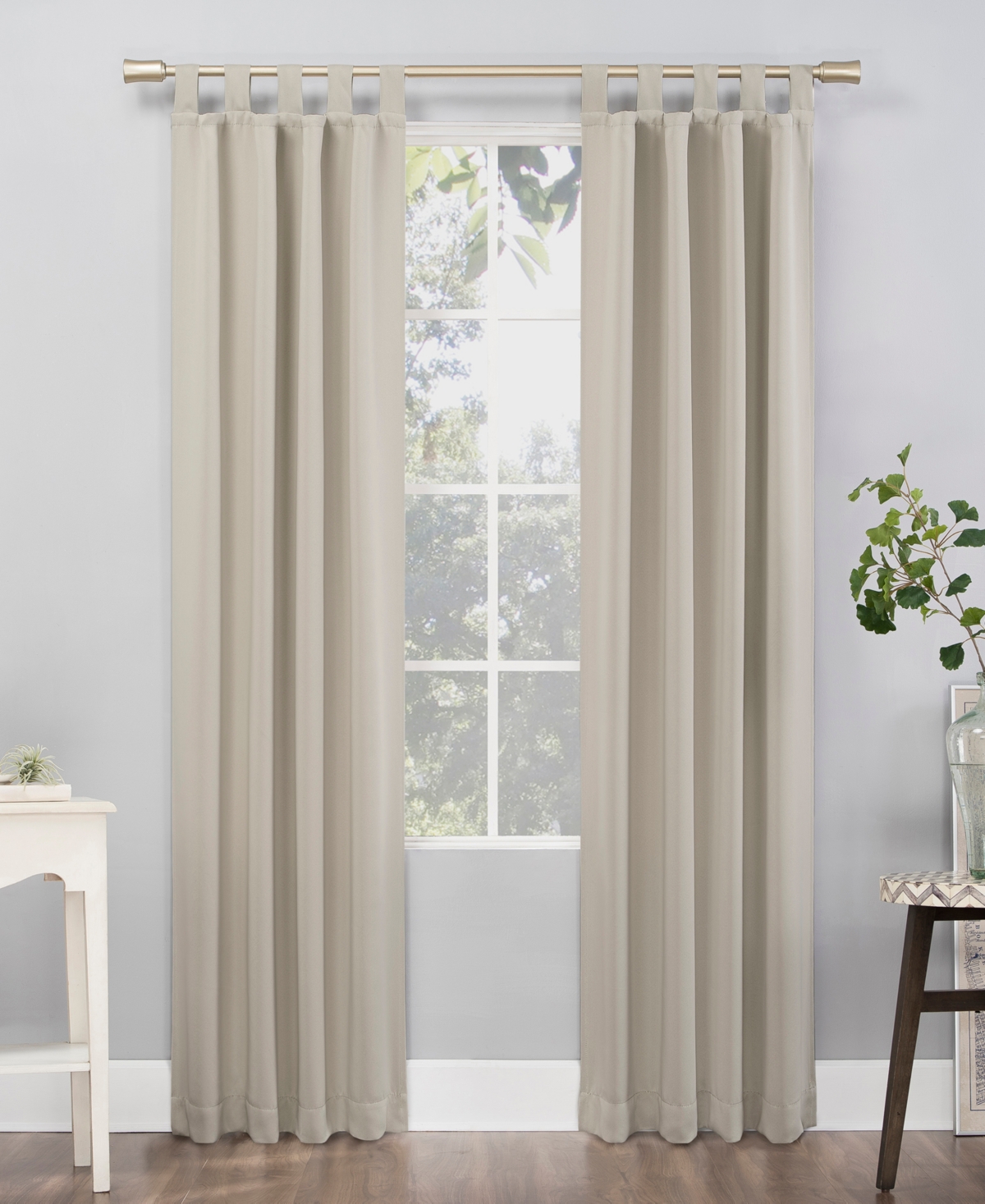 Preston 40" x 63" Tab-Top Blackout Curtain Panel - White
