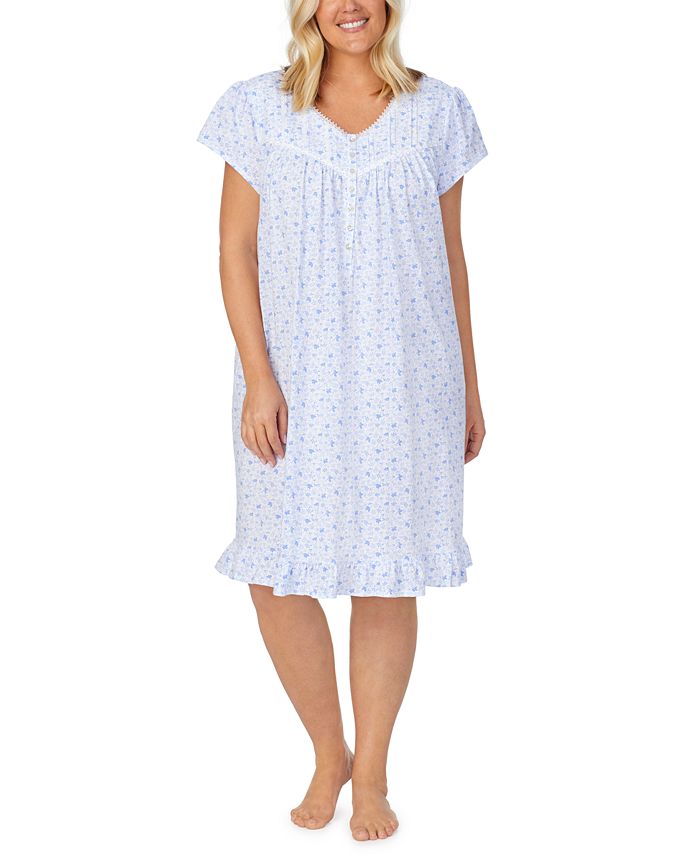 Eileen West Plus Size Cotton FloralPrint Nightgown Macy's