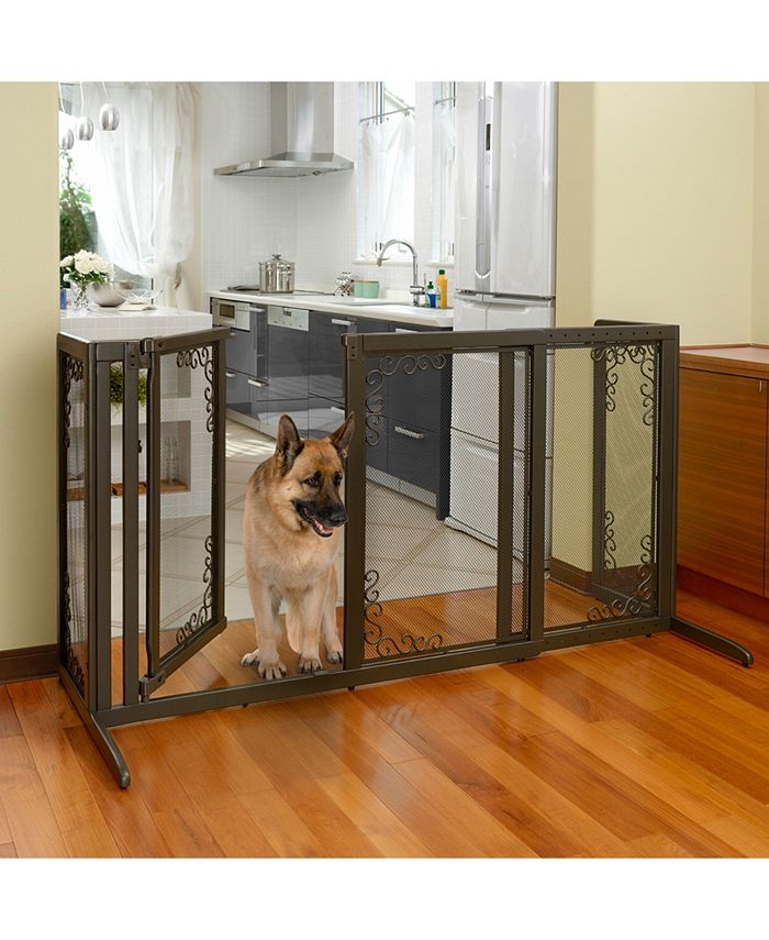 Richell Wooden Deluxe Mesh Freestanding Pet Gate Macy's
