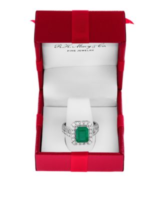 EFFY&reg; Emerald (2-1/5 ct. t.w.) & Diamond (1/2 ct. t.w.) Ring in 14k White Gold & 14k Yellow Gold