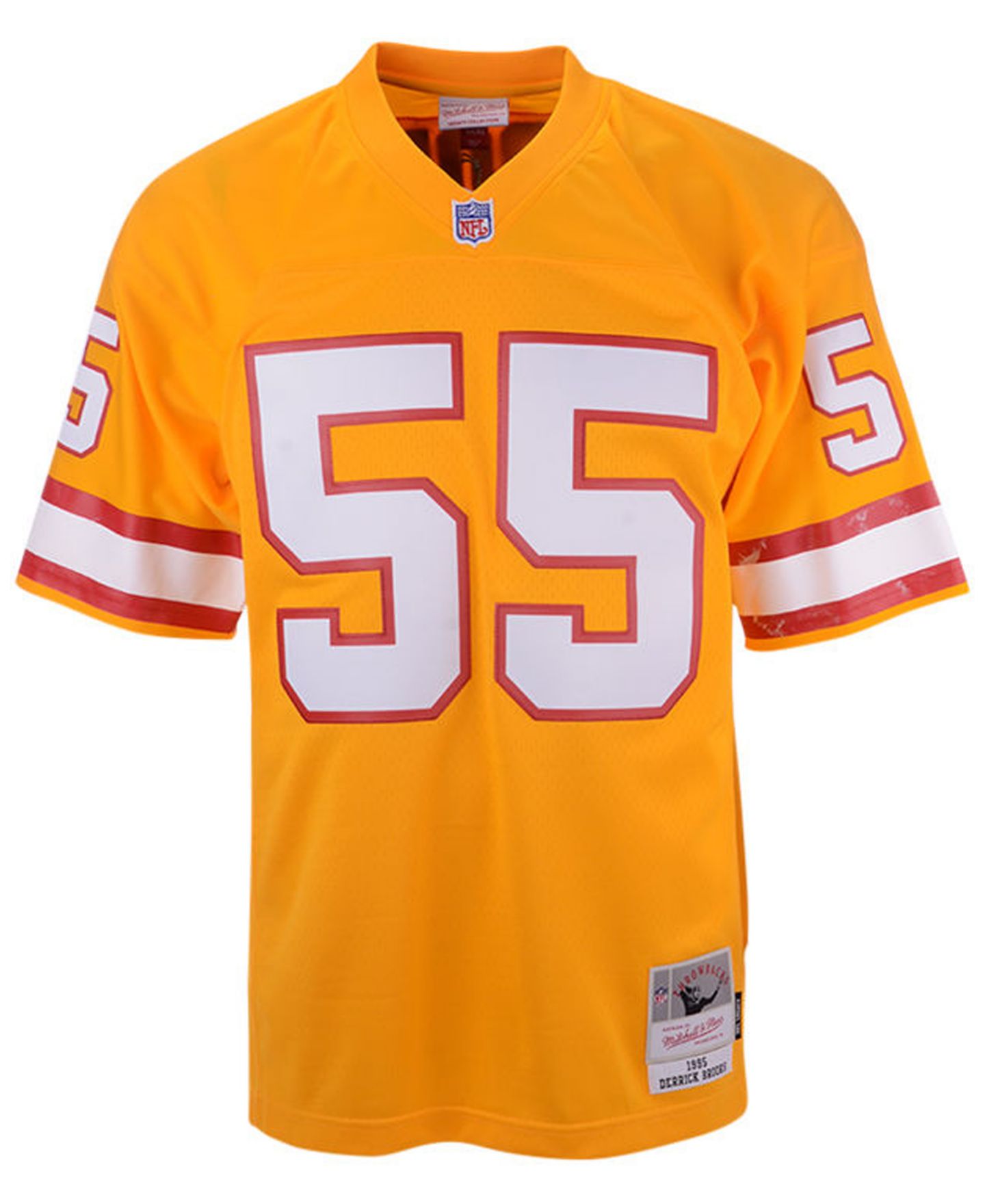 Мужской топ Mitchell & Ness Derrick Brooks Orange Tampa Bay Buccaneers Legacy Replica Jersey — фото 5