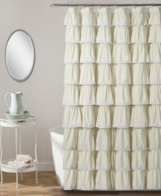 Lush Décor - Lace Ruffle 72" x 96" Shower Curtain