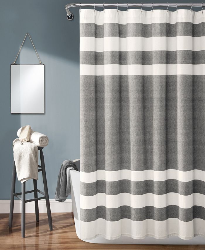 Lush Décor - Cape Cod Stripe Yarn Dyed Cotton 72" x 72" Shower Curtain