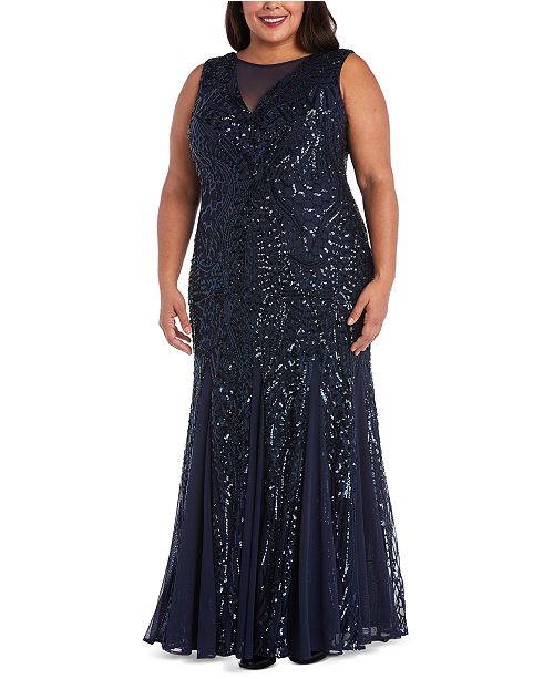 Nightway Plus Size Allover Sequin Gown Reviews Dresses Plus