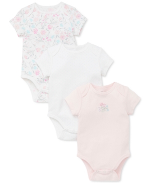 Little Me Baby Girls 3-Pack Cotton Floral Bodysuits