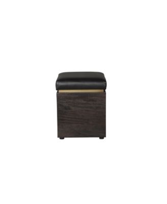 Solid Wood Storage Ottoman
