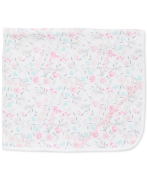 image of Little Me Baby Girls Floral Watercolor Cotton Blanket