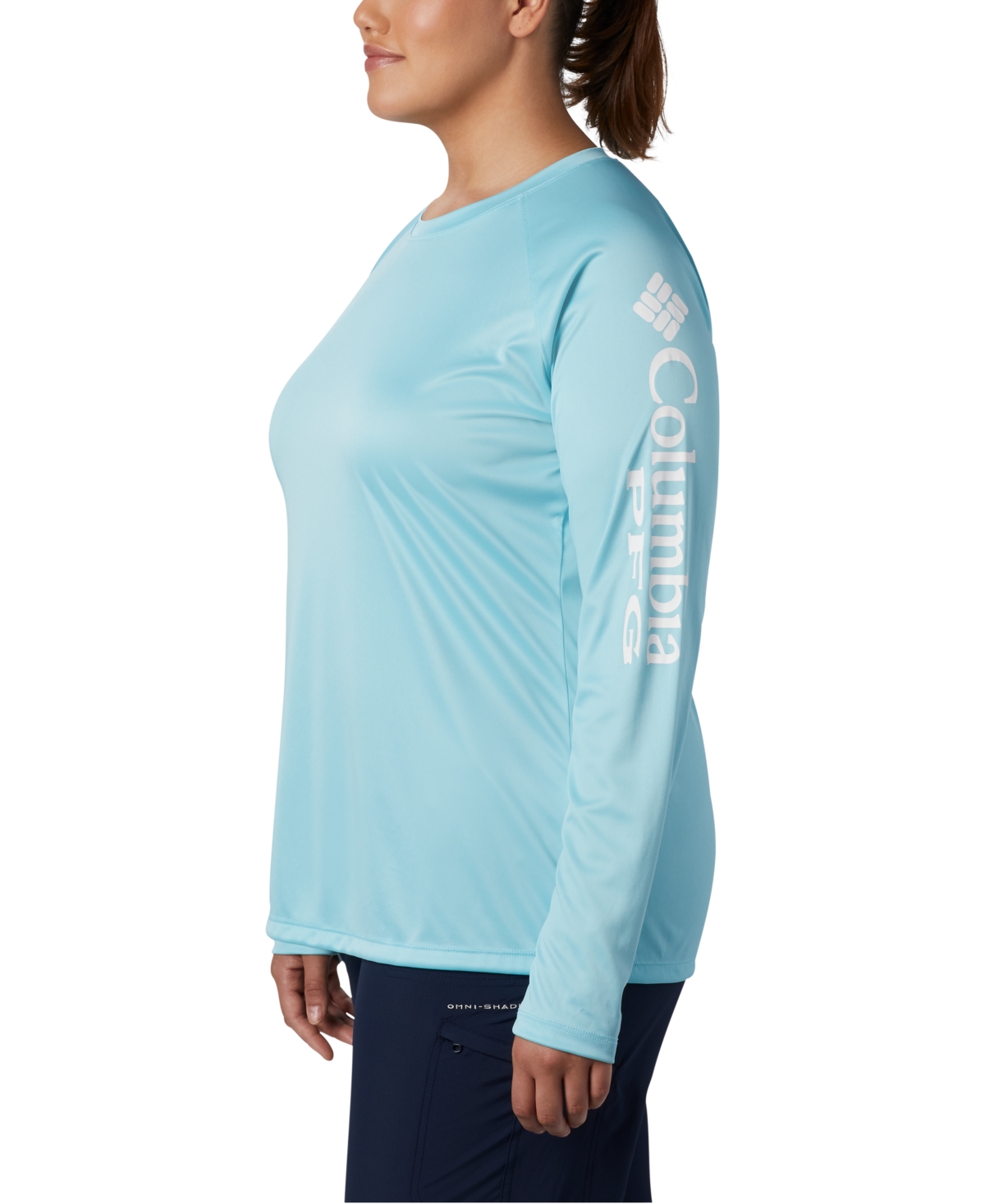 Columbia Plus Size Pfg Tidal Tee Ii Omni-shade T-shirt In Clear Blue
