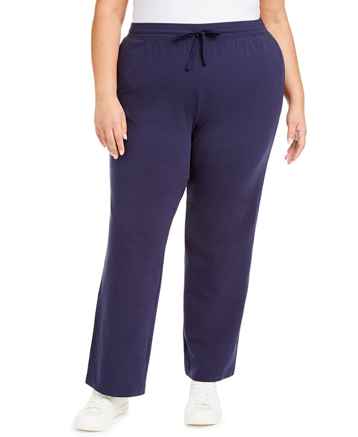 Karen Scott Plus Size Knit Drawstring Pants, Created for Macy's ...