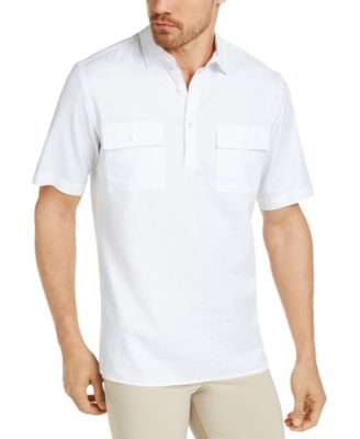 Alfani - Men's Popover Linen Shirt