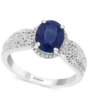 image of Effy Sapphire (3/8 ct. t.w.) & Diamond (3/8 ct. t.w.) Statement Ring in Sterling Silver