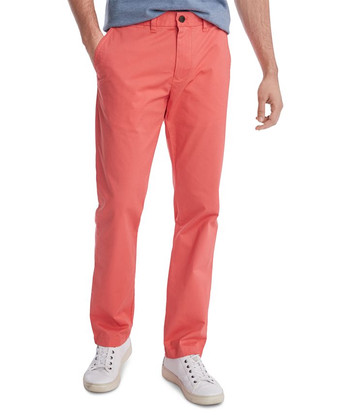 Tommy Hilfiger Men's Regular Rise Straight Leg Red Chino Pants 