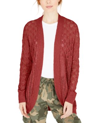 Hippie Rose - Juniors' Crochet Open-Front Cardigan