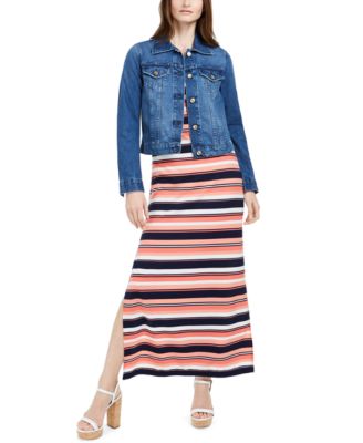 michael kors denim maxi dress