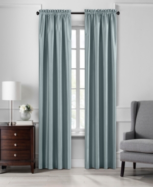 Elrene Colette 52" X 95" Faux Silk Blackout Curtain Panel In Mineral