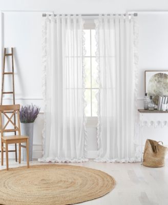 Elrene Home Fashions - Bella 52" x 84" Sheer Ruffle Curtain Panel
