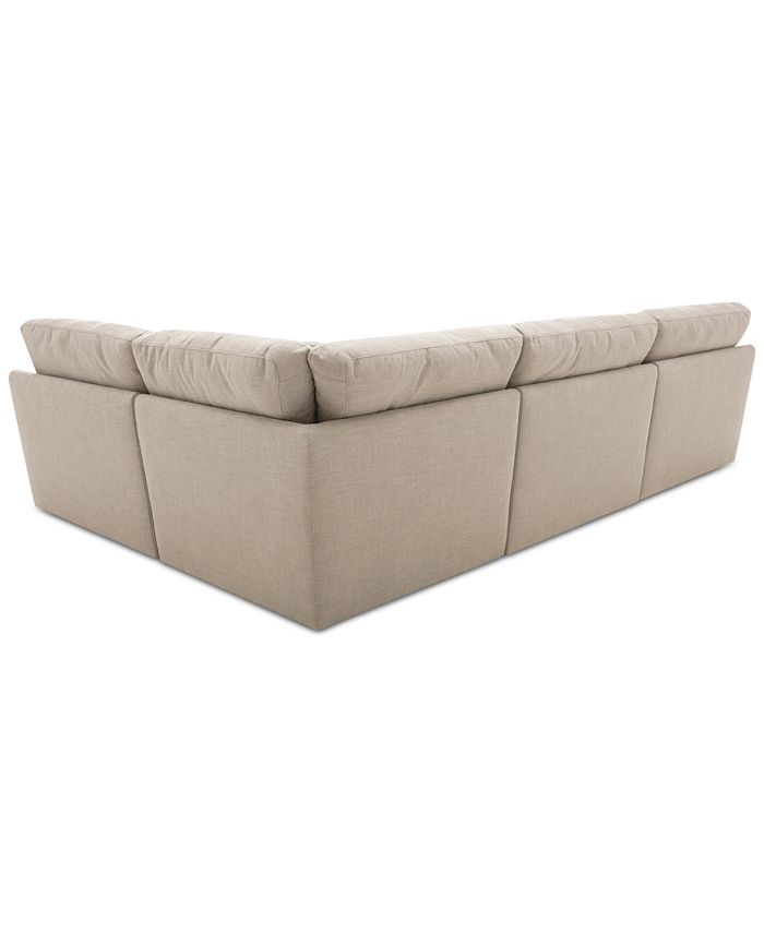 Furniture - Joud 4-Pc. Fabric "L" Shaped Modular Sofa