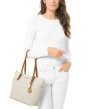 Buy Michael Kors Jet Set Large Logo Top-Zip Tote Bag, Cream Color Women