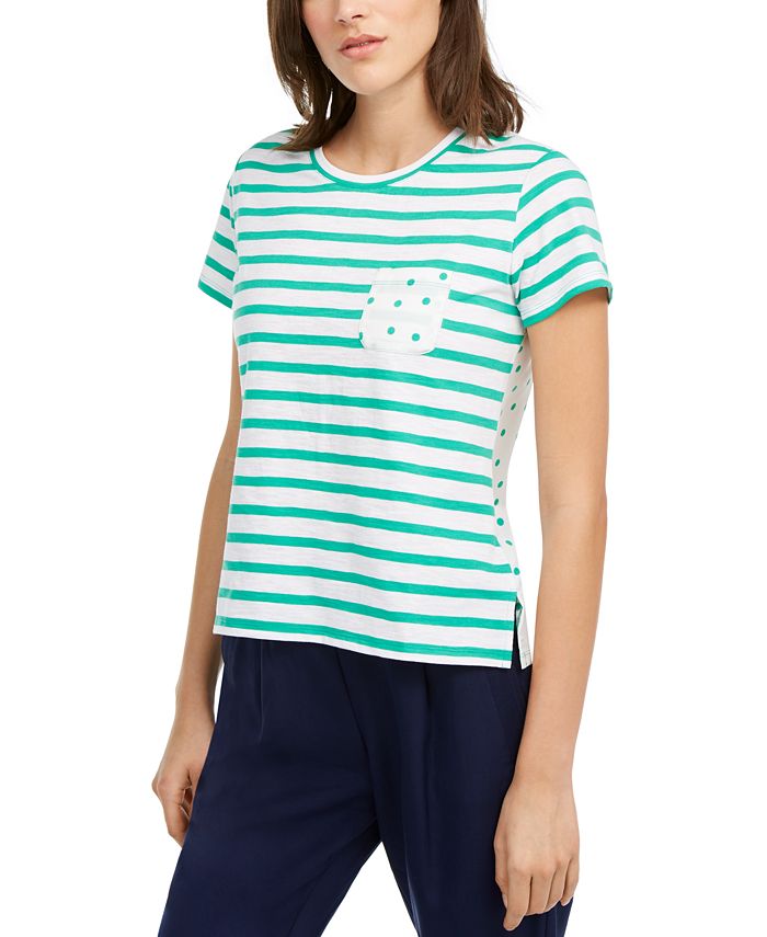 Maison Jules Striped T-Shirt, Created for Macy's & Reviews - Tops ...