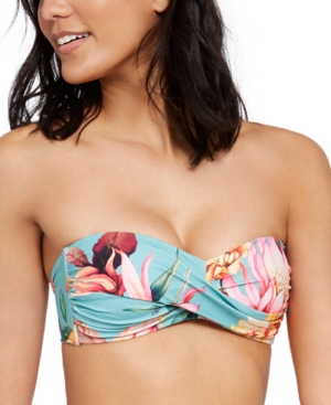 La Blanca Garden Social Printed Bandeau Bikini Top Women's Swimsuit
