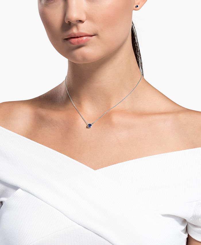 Swarovski SilverTone Crystal Pendant Necklace & Stud Earrings Set Macy's