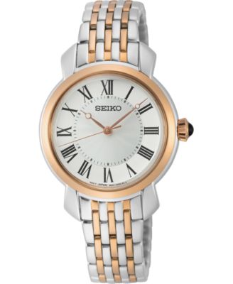 Seiko Women s Essentials Two Tone Stainless Steel Bracelet Watch 29.2mm Macy s