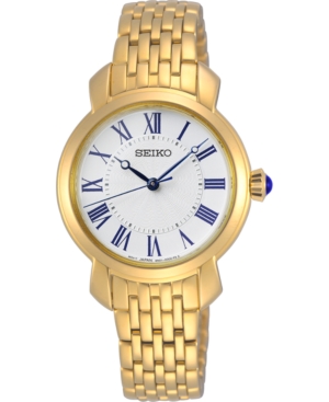 image of Seiko Women-s Essentials Gold-Tone Stainless Steel Bracelet Watch 29.2mm