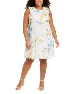 calvin klein floral shift dress