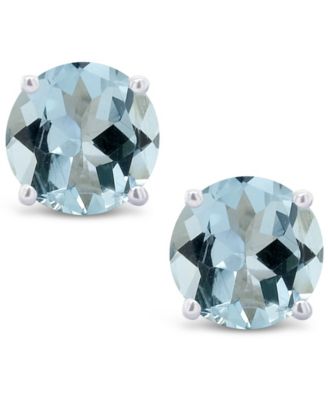 Aquamarine (3/4 ct. t.w.) Stud Earrings in 14K White or Yellow Gold