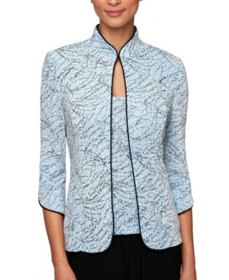 Printed Jacket and Top Set, Regular & Petite Sizes