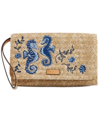 Vera Bradley RFID Straw Beach Wristlet - Macy's