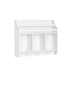 Book Nook Collection Kids Wall Shelf with Cubbies and Bookrack