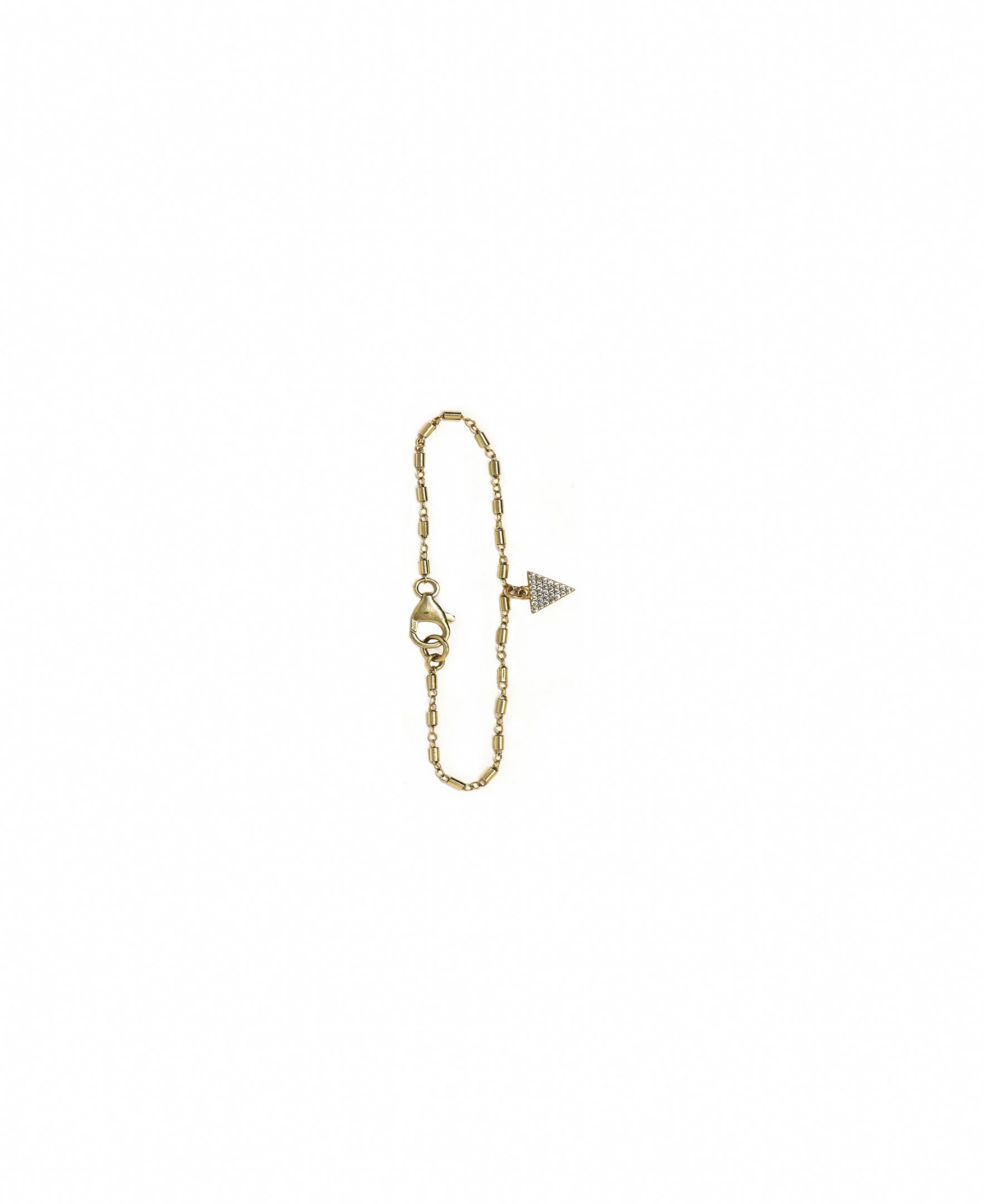 14k Gold Filled Single Strand Bracelet with Pave Triangle Charm - Clear