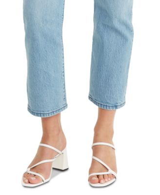 levi's 501 cropped high rise straight leg