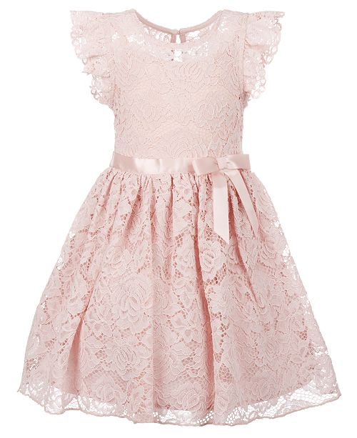 Pink & Violet Little Girls Ruffle Sleeve Lace Dress & Reviews - All ...