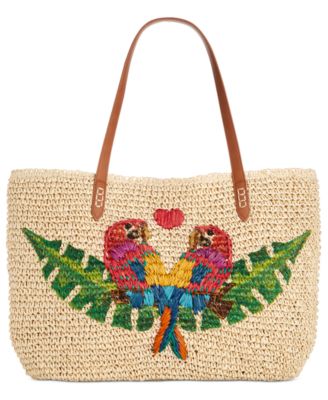 macys straw tote