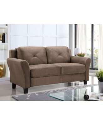 Lifestyle Solutions Harvard Microfiber Loveseat With Rolled Arms - Macy's