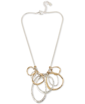 image of Robert Lee Morris Soho Two-Tone Sculptural Circle Statement Necklace, 17
