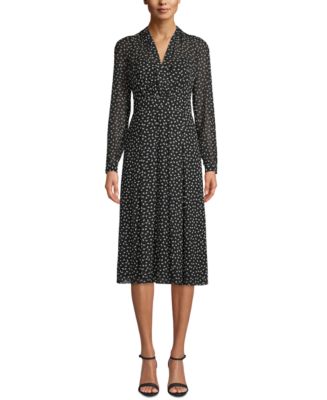 Anne Klein Chiffon Printed Dress - Macy's