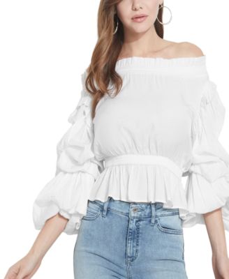 guess off the shoulder top