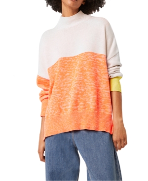 FRENCH CONNECTION MOCK-NECK COLORBLOCKED TOP