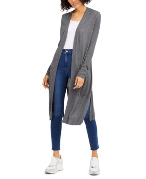 Shop Inc International Concepts Women's Ribbed Cardigan, Created For Macy's In Medium Heather Grey
