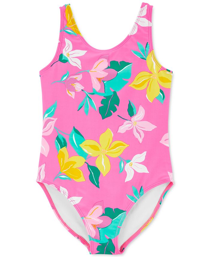 Carter's Little & Big Girls 1-Pc. Floral Bow-Back Swimsuit & Reviews ...