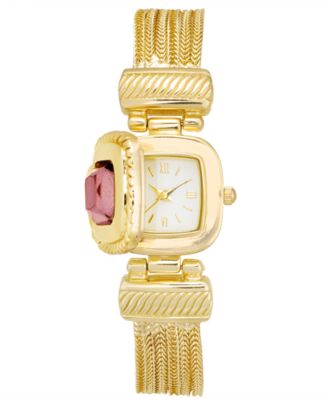 Charter Club - Women's Stone Case Cover Chain Bracelet Watch 25mm