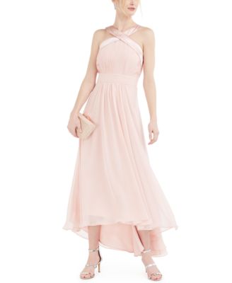 macy's blush long dress