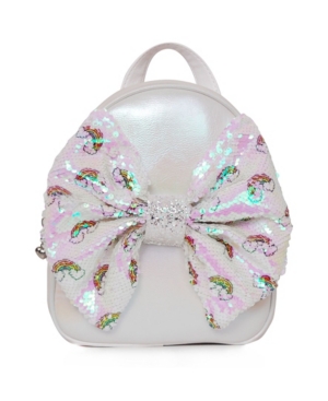 image of Omg! Accessories Toddler, Little and Big Kids Mini Backpack with Over The Rainbow Sequins Printed Bow