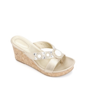 image of Kenneth Cole Reaction Card Glam Wedge Sandals Women-s Shoes