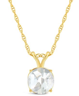 Peridot (1-3/8 ct. t.w.) Pendant Necklace in 14K Yellow Gold. (Also Available in Garnet, Citrine, Blue Topaz, White Topaz and Amethyst)
