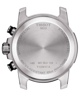 Men's Swiss Chronograph Supersport T-Sport Black Leather Strap Watch 46mm