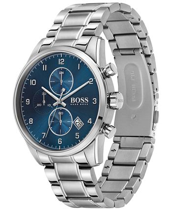 BOSS - Men's Chronograph Skymaster Stainless Steel Bracelet Watch 44mm
